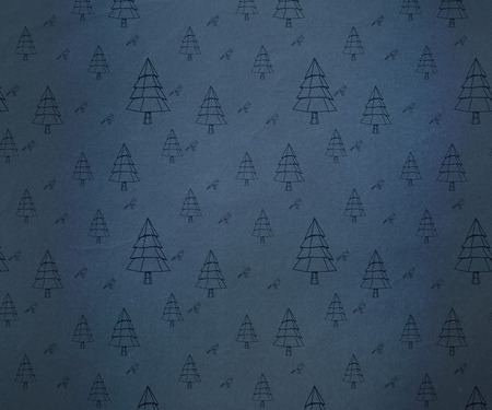 Digitally generated Blue fir tree pattern wallpaper