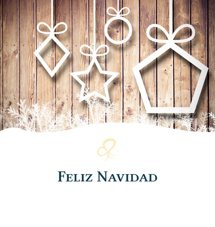 tree spiral against christmas decorations over woodの写真素材