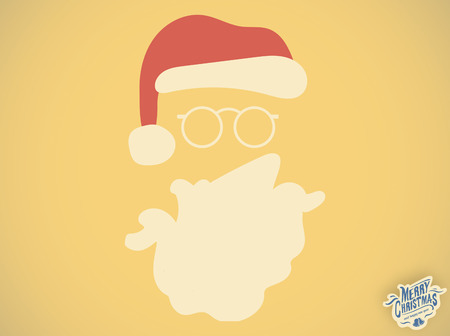 Merry christmas message with santa against yellow background with vignetteの写真素材