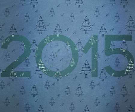 2015 against teal christmas tree patternの写真素材