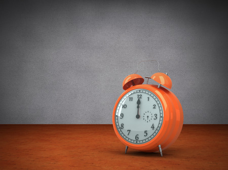 Alarm clock counting down to twelve against room with wooden floor