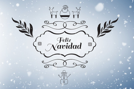 Snow falling against purple vignetteの写真素材