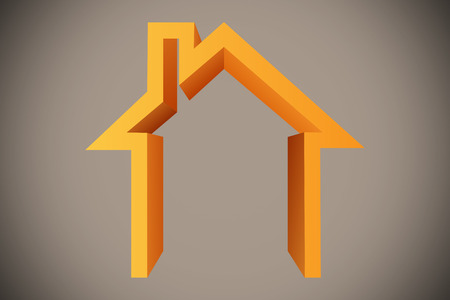 House outline against grey background with vignetteの写真素材