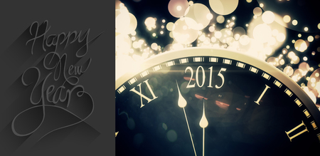 Classy new year greeting against black and gold new year graphicの写真素材