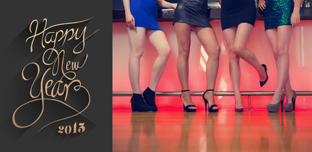 Sexy women legs  against classy new year greetingの写真素材