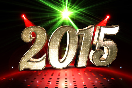 Sparkly 2015 against cool nightlife lightsの写真素材
