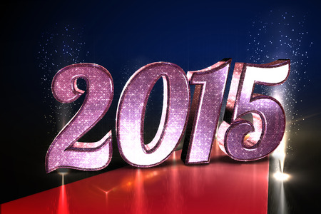 Sparkly 2015 against cool nightlife lightsの写真素材