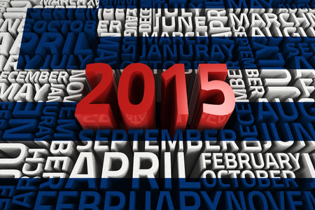 Greece national flag against 2015 redの写真素材