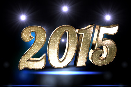 Sparkly 2015 against cool nightlife lights
