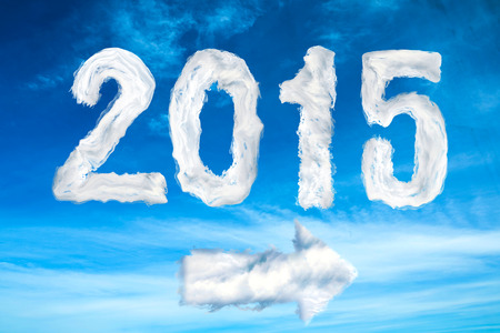 2015 against cloud arrowの写真素材