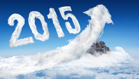 2015 against cloud arrowの写真素材