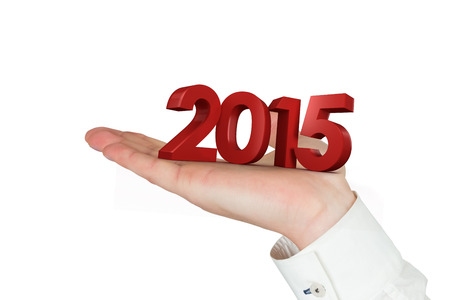 Hand presenting against 2015