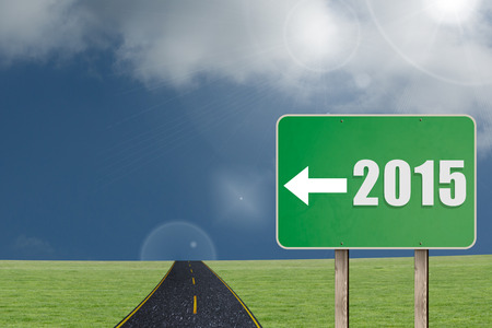 Triangle against road on grassの写真素材