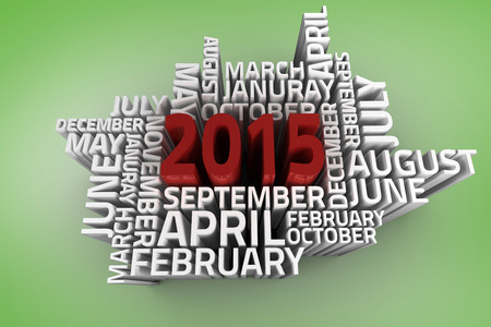 2015 word jumble against green vignette