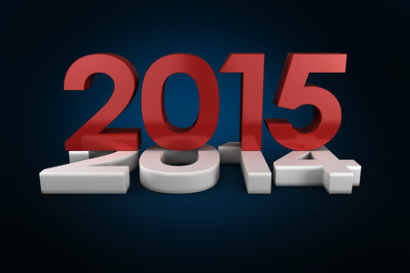 2014 and 2015 against blue background with vignette