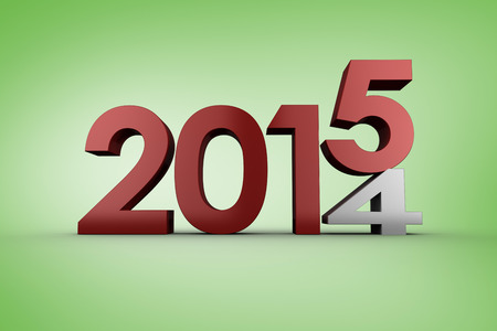 2014 and 2015 against green vignetteの写真素材