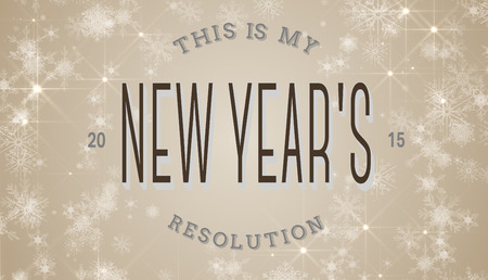 New years resolution against white snowflake design on creamの写真素材