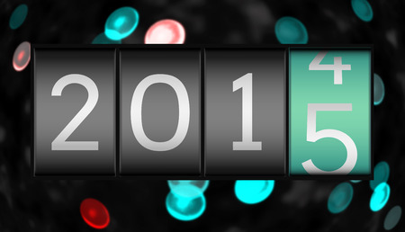 2014 changing to 2015 against digitally generated twinkling light design
