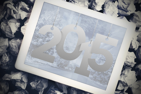 2015 against tablet pc showing road image