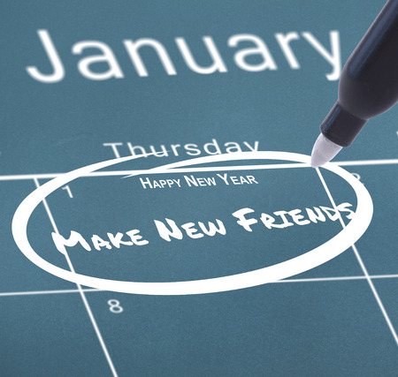 Composite image of new years resolutions on january calendar