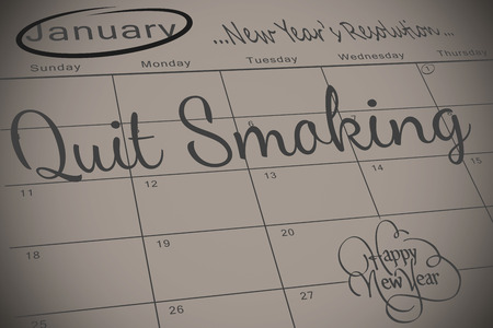Composite image of new years resolutions on january calendarの写真素材