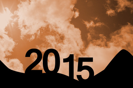 2015 against cloudy skyの写真素材