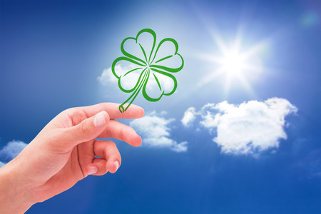 Shamrock against skyの写真素材