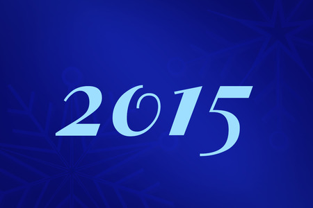 2015 against blue snowflake backgroundの写真素材