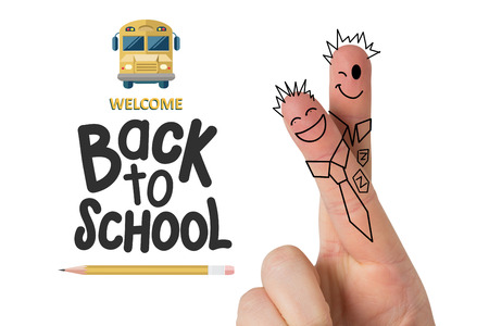 Fingers posed as students against back to school