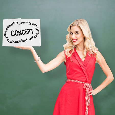 cloud concept against green chalkboardの写真素材