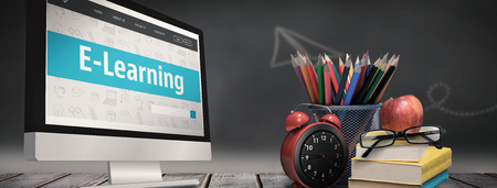 Computer screen against black backgroundの写真素材