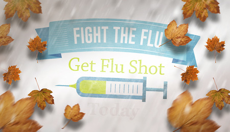 Autumn leaves pattern against white background with vignetteの写真素材