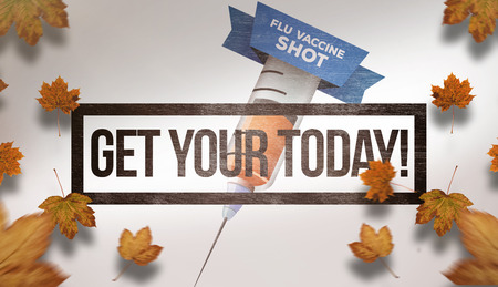 Autumn leaves pattern against white background with vignetteの写真素材