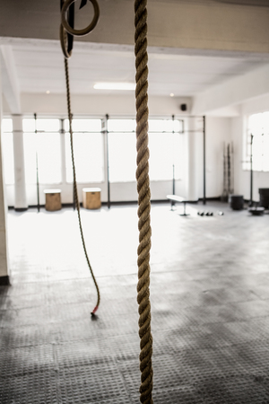 Exercise rope hanging at the gymの写真素材