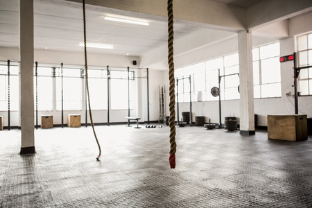 Exercise ropes hanging and equipment at the gym
