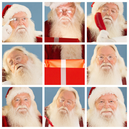 Composite image of father christmas sitting on the armchairの写真素材
