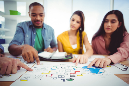 Young creative team having a meeting in casual office