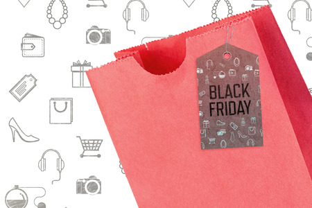 Black friday advert against white background with vignetteの写真素材