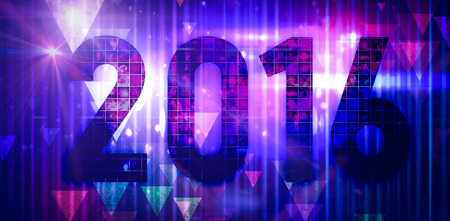 Blue 2016 against digitally generated cool nightlife designの写真素材