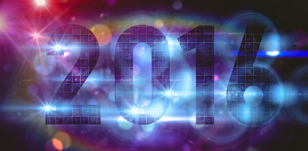 Blue 2016 against digitally generated cool nightlife designの写真素材