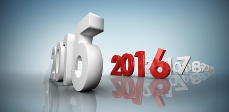 2016 graphic against purple vignetteの写真素材