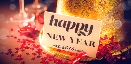 Digital composite of Table at new years eve celebration