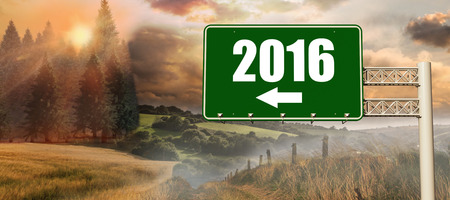 Green billboard sign against white room with opened windowsの写真素材