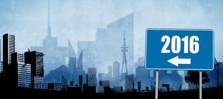 Blue billboard against white room with opened windowsの写真素材