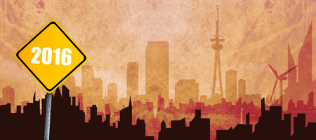 yellow sign against white room with opened windowsの写真素材