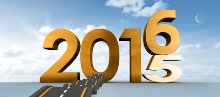 Bumpy road against blue skyの写真素材