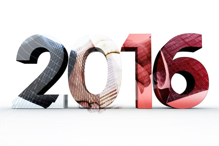 2016 graphic against composite image of business people shaking hands