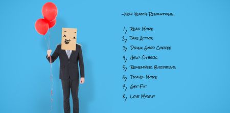 Anonymous businessman against blue background with vignette