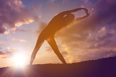 Silhouette of fit personの写真素材