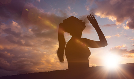 Silhouette of fit person